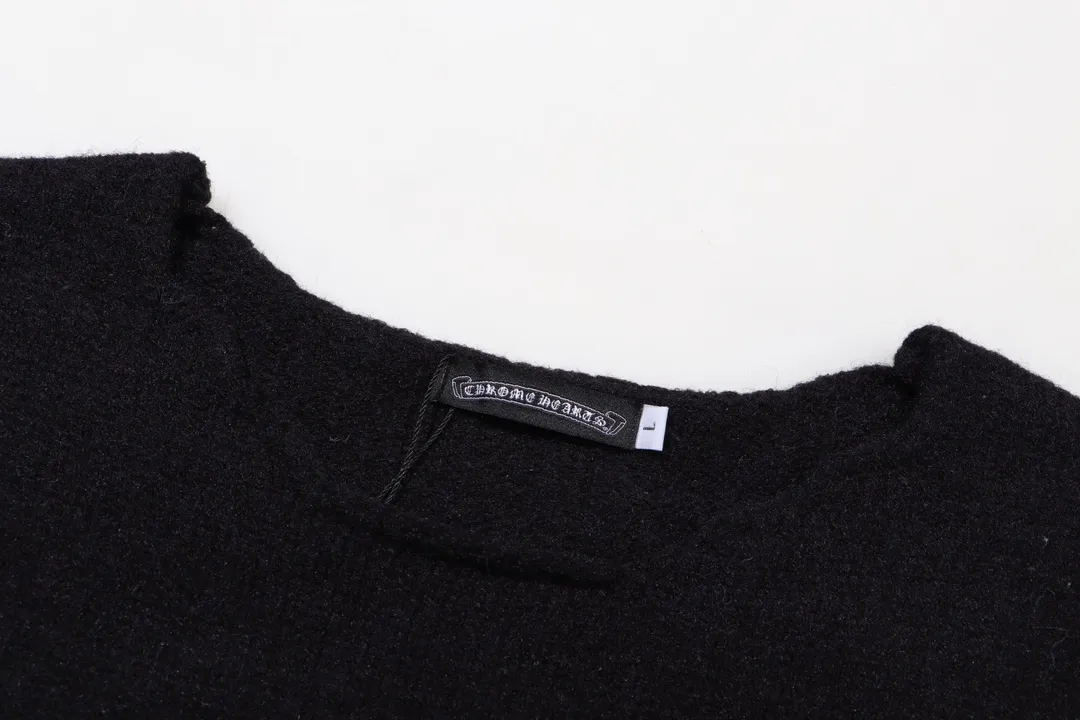 P320 Chrome Hearts Chrome Hearts Hollow Collar Leather + Metal Sweater Color: Blue Apricot Black Size: S M L XL XXL